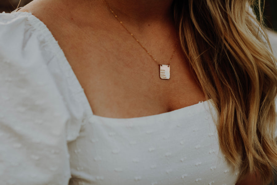 Rectangle Name Necklace