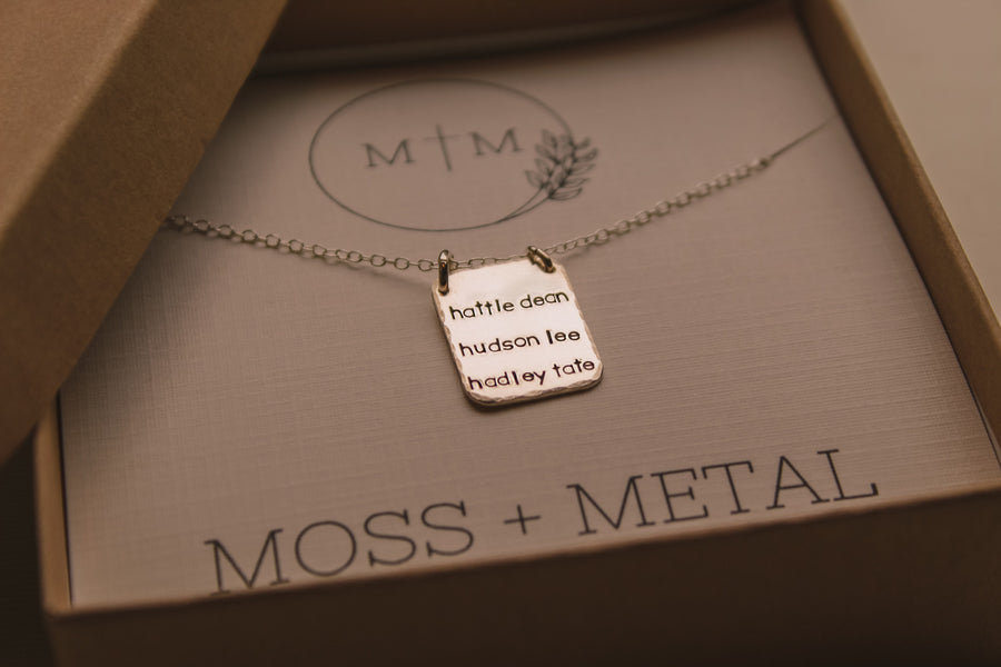Rectangle Name Necklace